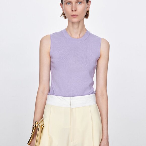 CHICJOC Women Silk blend top in grape purple size 42 - Picture 2 of 16